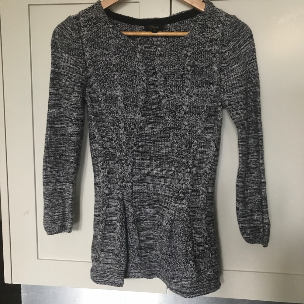 Cupio Woven Peplum Sweater